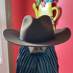 Resistol Self-Conforming NRA Brown Wool Western Hat Size 7 1/8